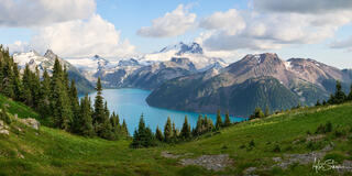 View of Garibaldi Lake and Garibaldi Mountain.