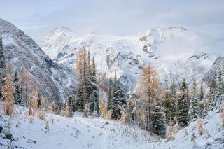 Winter landscape in Purcell Mountains