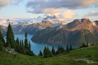 View of Garibaldi Mountain and lake from Panorama Ridge.