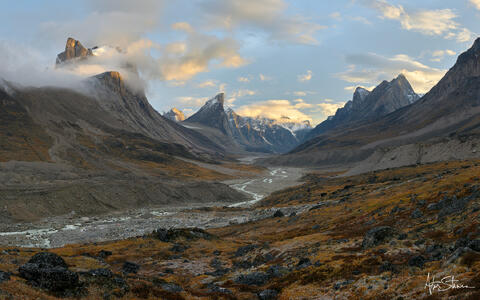 Sunset with a view of Mount Thor