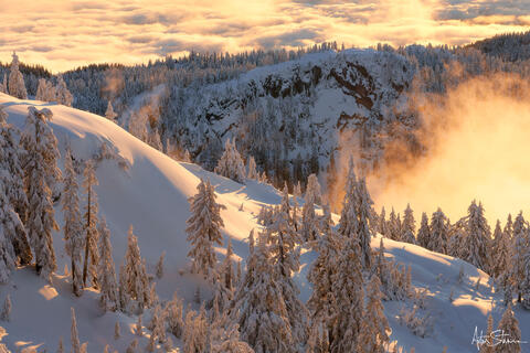 Glorious sunset above the clouds