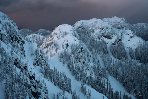 Last light in the mountains