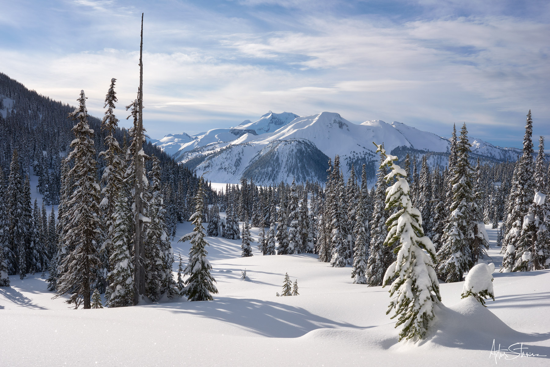 Winter landscape in the mountains